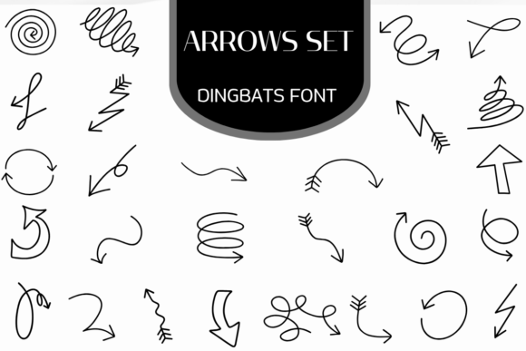 Arrows Set Polices Dingbats Police Par Heartcraft Atelier