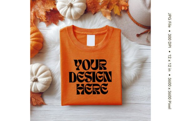 Autumn T-shirt Mockup Blank Bella Canvas