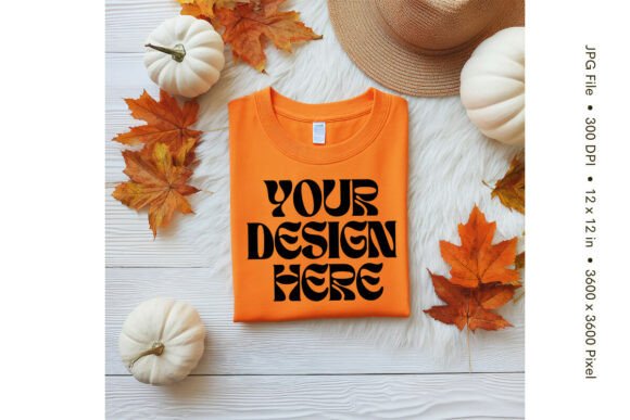 Autumn T-shirt Mockup Blank Bella Canvas