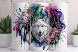 Dreamcatcher Wolf Floral 20oz Tumbler Graphic by Nestain · Creative Fabrica