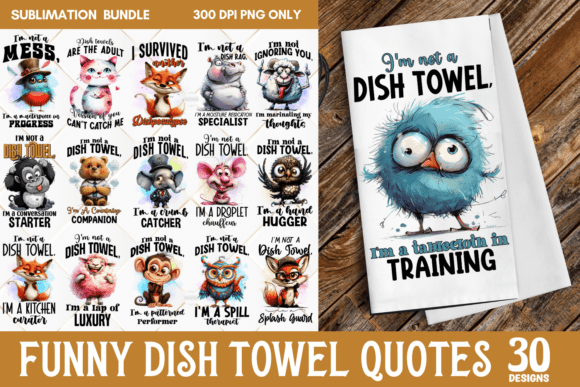 Funny Kitchen Towel Sublimation Bundle