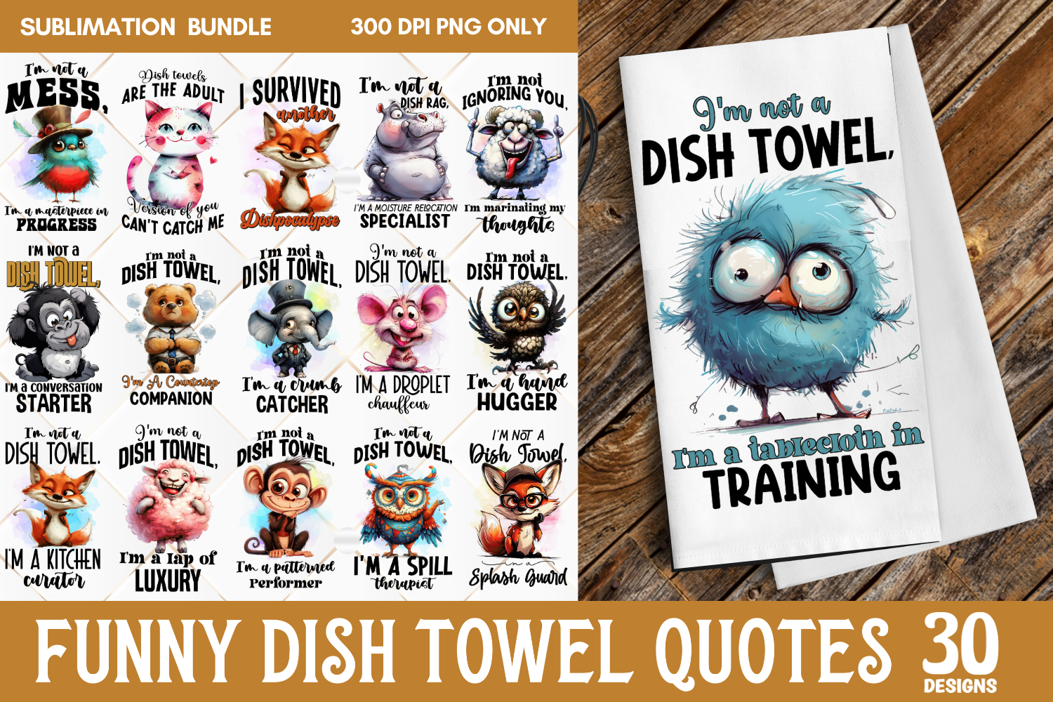 Funny Kitchen Towel Sublimation Bundle