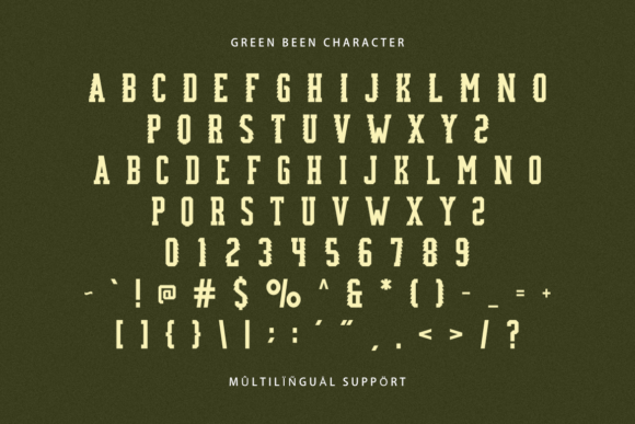 Green Bean Font PNG with transparent background - Preview 1
