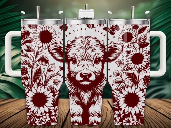 Highland Cow Laser Engraving Tumbler