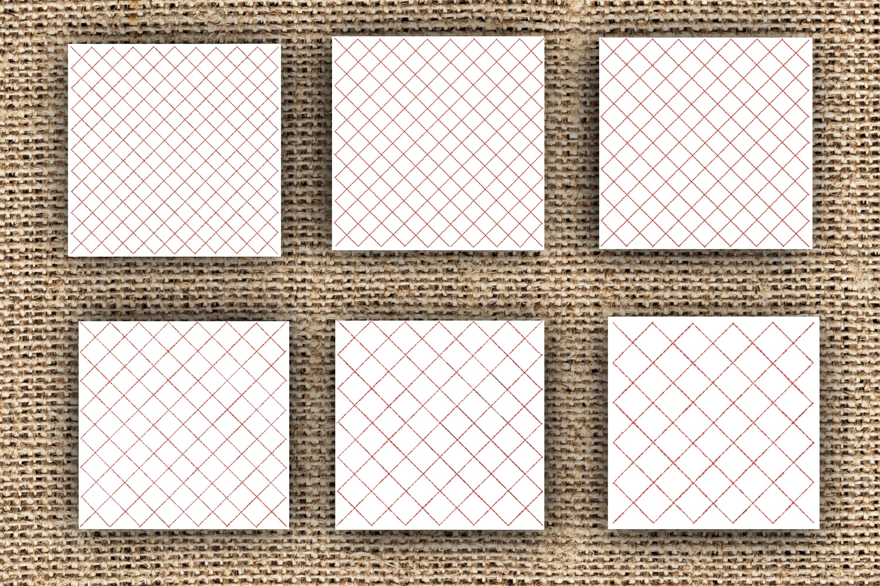 Intersecting Diagonal Lines- Six Sizes