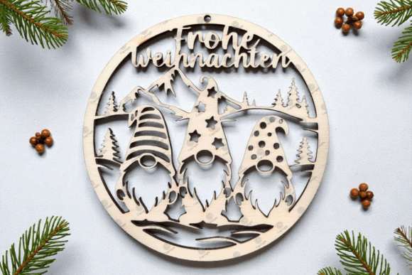 Kranz Weihnachten | Wichtel | Türkranz Corte con Láser Por HandmadeLiebe