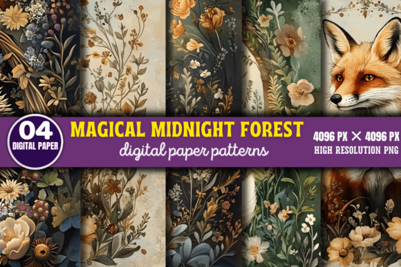 Magical Midnight Forest Backgrounds 2