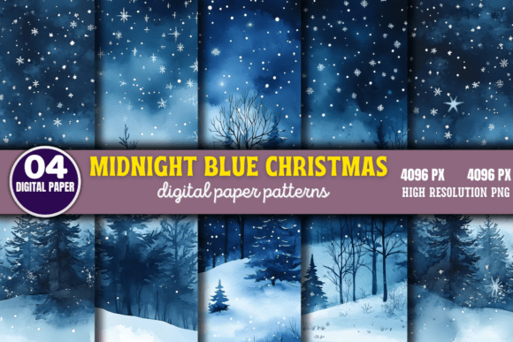 Midnight Blue Christmas Backgrounds 4