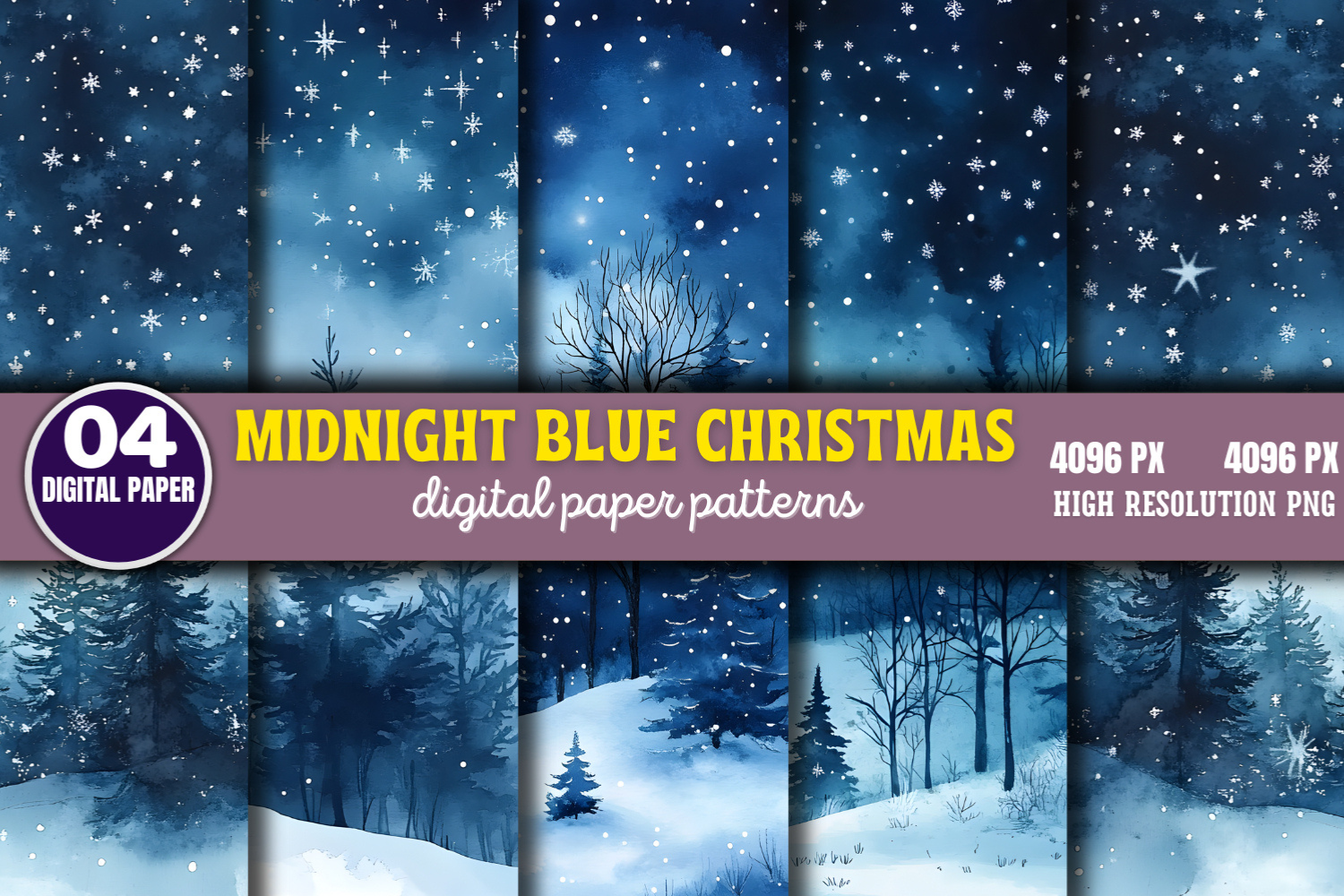 Midnight Blue Christmas Backgrounds 4