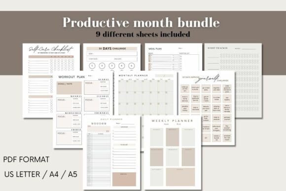 Productive Month Planner Bundle