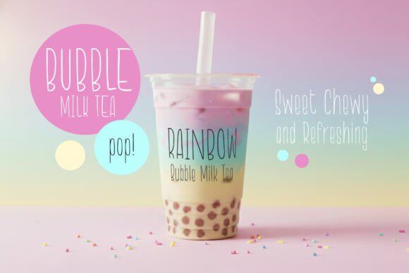 Rainbow Macaron Font PNG with transparent background - Preview 2
