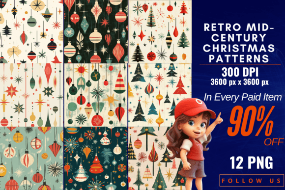 Retro Mid-Century Christmas Patterns