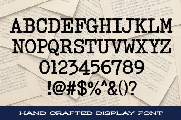 Rusty Typewriter Font PNG with transparent background - Preview 1