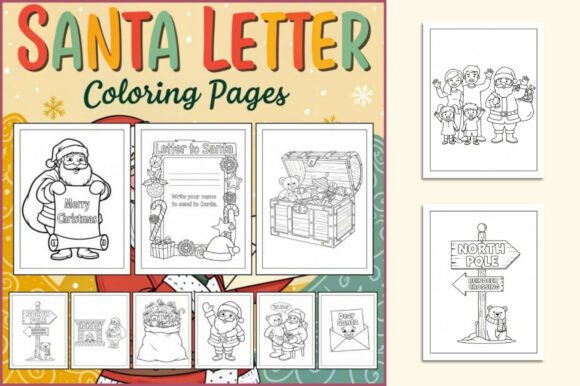Santa Letter Coloring Pages for Kids