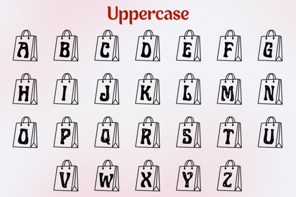 Shopping Bag Font PNG with transparent background - Preview 1