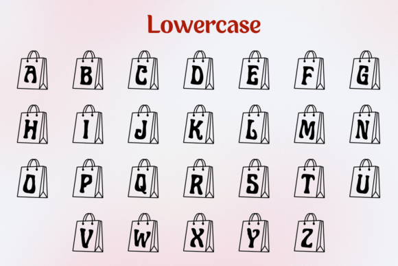 Shopping Bag Font PNG with transparent background - Preview 2