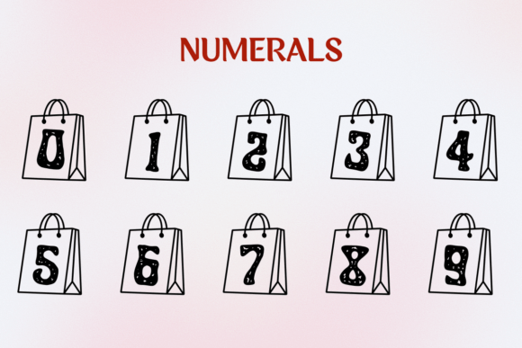 Shopping Bag Font PNG with transparent background - Preview 3