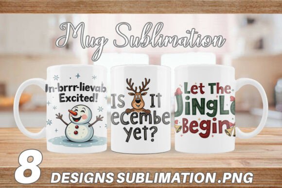 Ugly Cute Christmas Mug Wrap Illustration Artisanat Par Artnoy