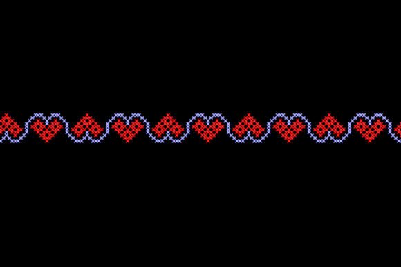 Vintage Border Cross Stitch Folk Design