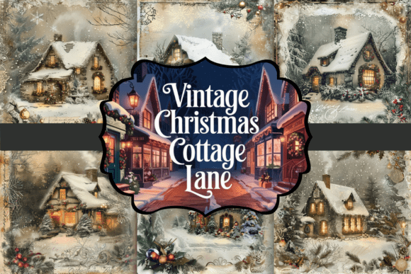 Vintage Christmas Cottage Lane
