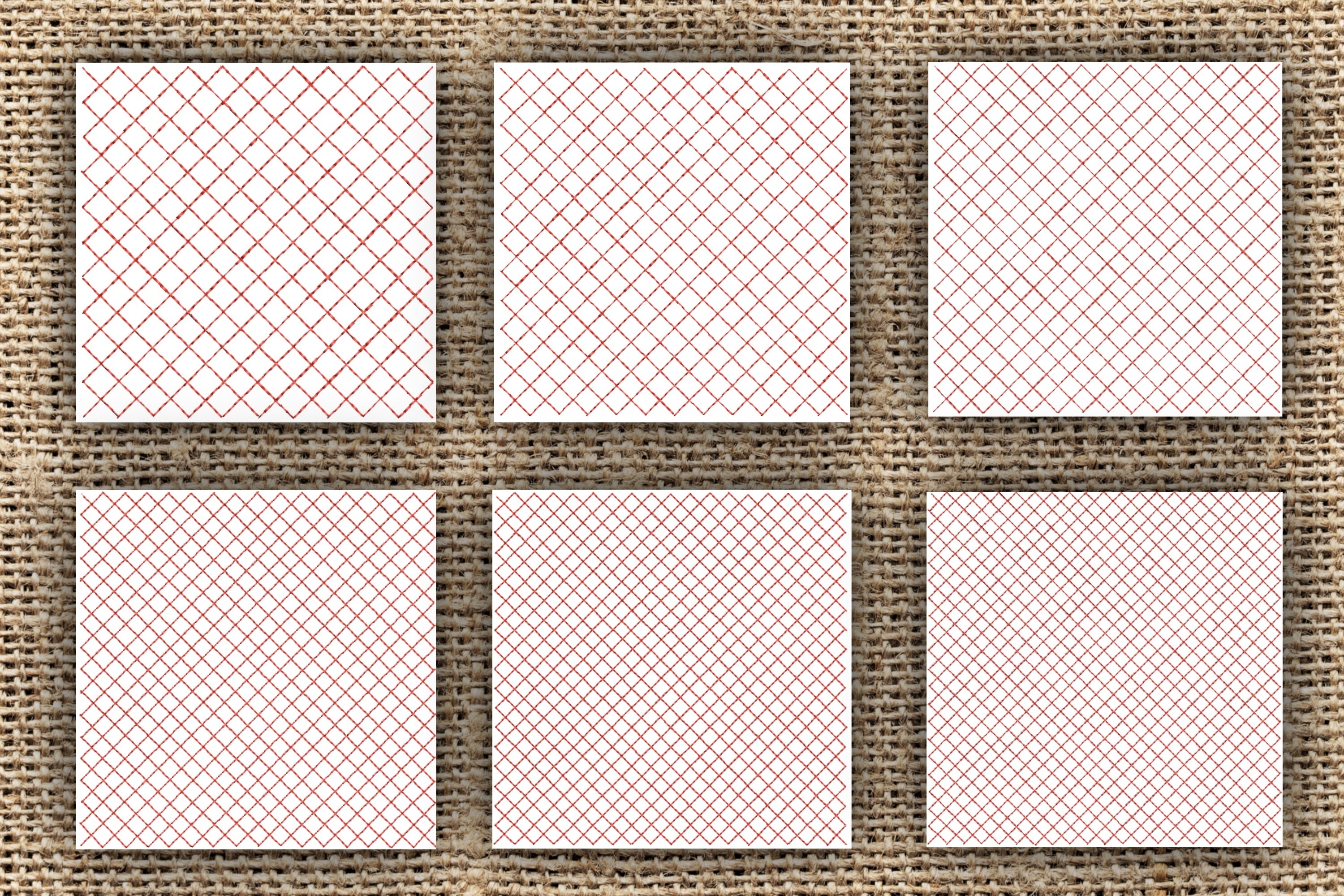 Crosshatch Design - Six Sizes