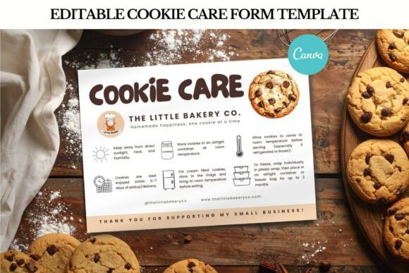 Cute Cookie Care Form Canva Template Graphics
