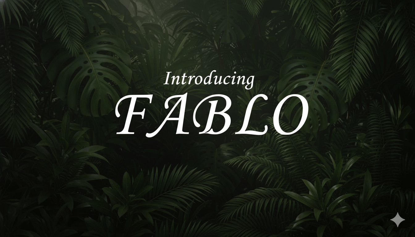Fablo preview — modern bold display font with high-fashion character