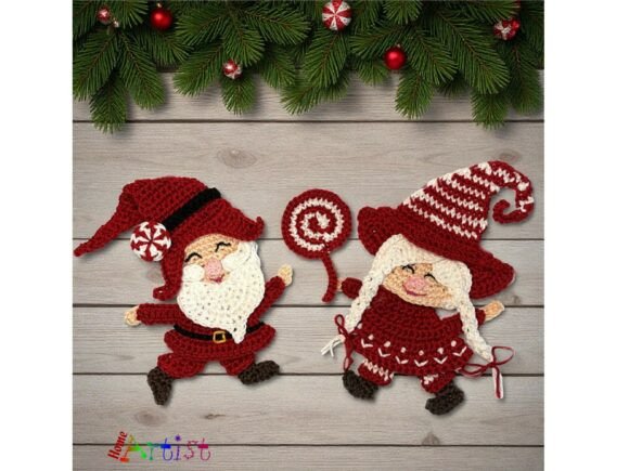 Gnome Duo Crochet Applique Pattern