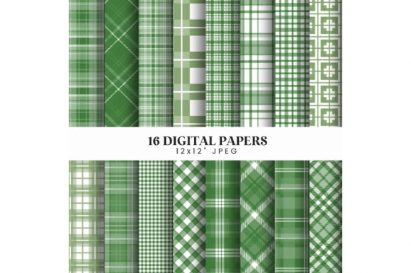Green Plaid Digital Paper