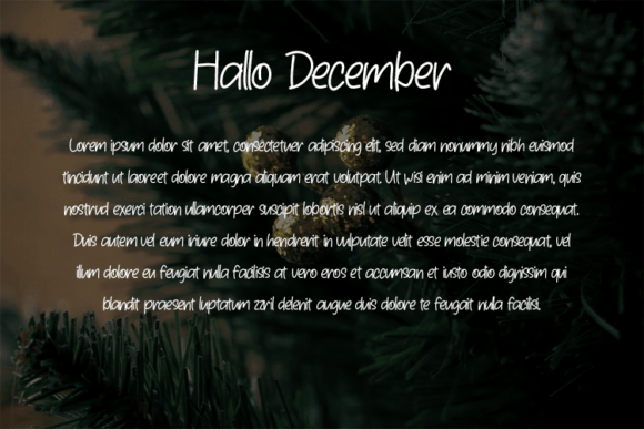 Hallo December Font font preview - 2
