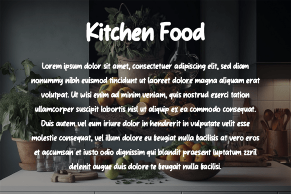 Kitchen Food Font PNG with transparent background - Preview 2