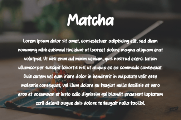 Matcha Font PNG with transparent background - Preview 2