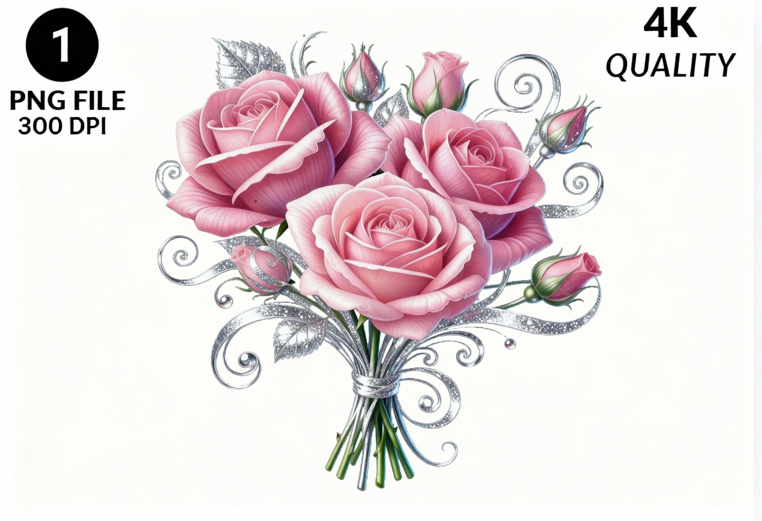 Pink Rose Bouquet PNG Clipart