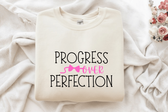 Progress Over Perfection motivational Canva quote design