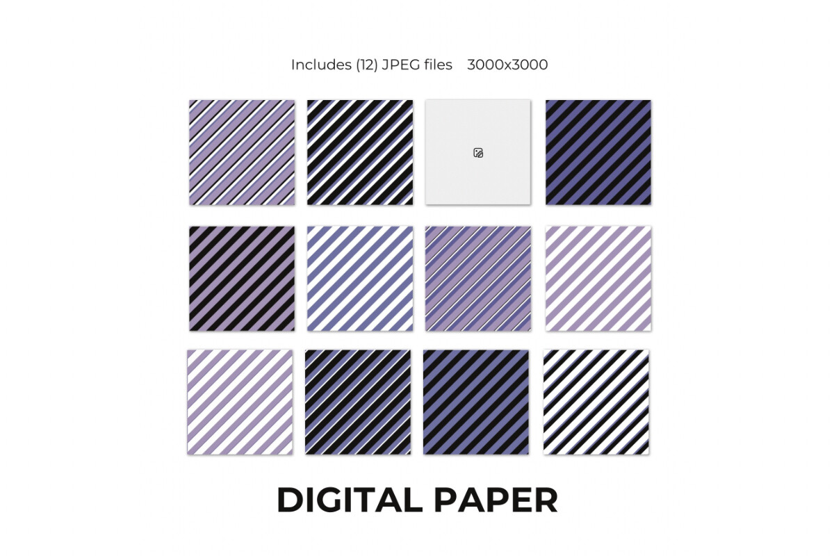 Purple Diagonal Stripe Digital Paper