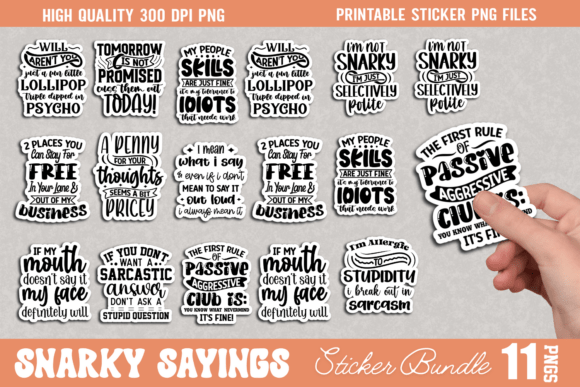 Sarcastic Quotes Sticker Bundle
