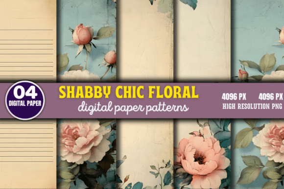 Shabby Chic Floral Digital Paper Pattern