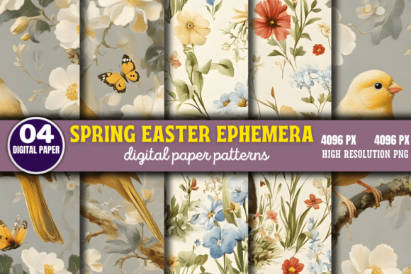 Spring Easter Digital Paper Pattern 8