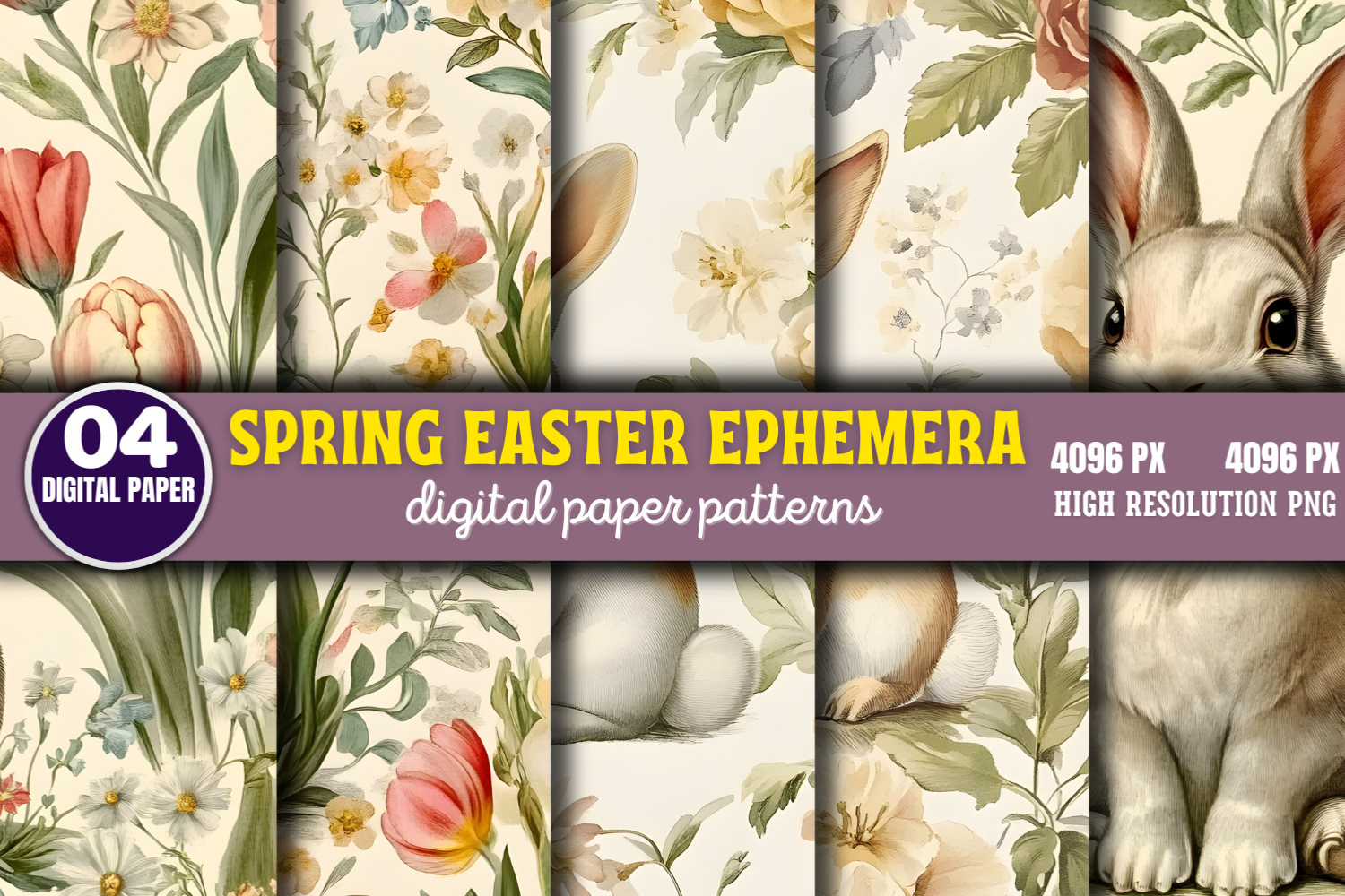 Spring Easter Digital Paper Pattern 9