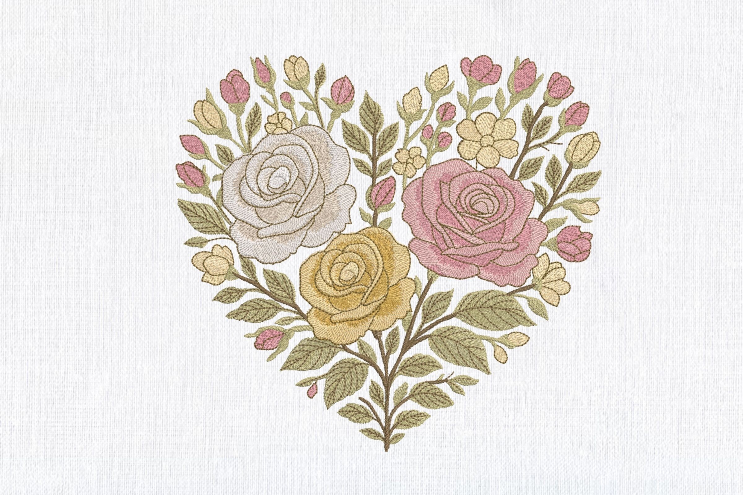 Vintage Rose Heart Spring Wedding Floral