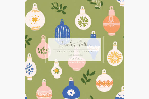 Whimsical Christmas Ornament Seamless Pattern Png Graphics