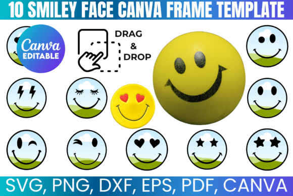 10 Smiley Face Canva Frame Tempplate