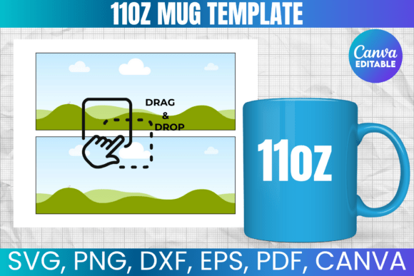 11oz Mug Template, Mug SVG Full Wrap