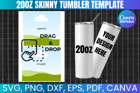 20oz Skinny Tumbler Template