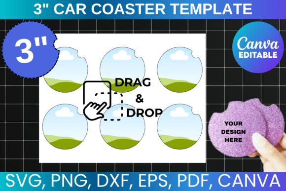 3 Inch Car Coaster Template