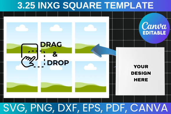 3.25 inch square Canva template for labels stickers and magnets