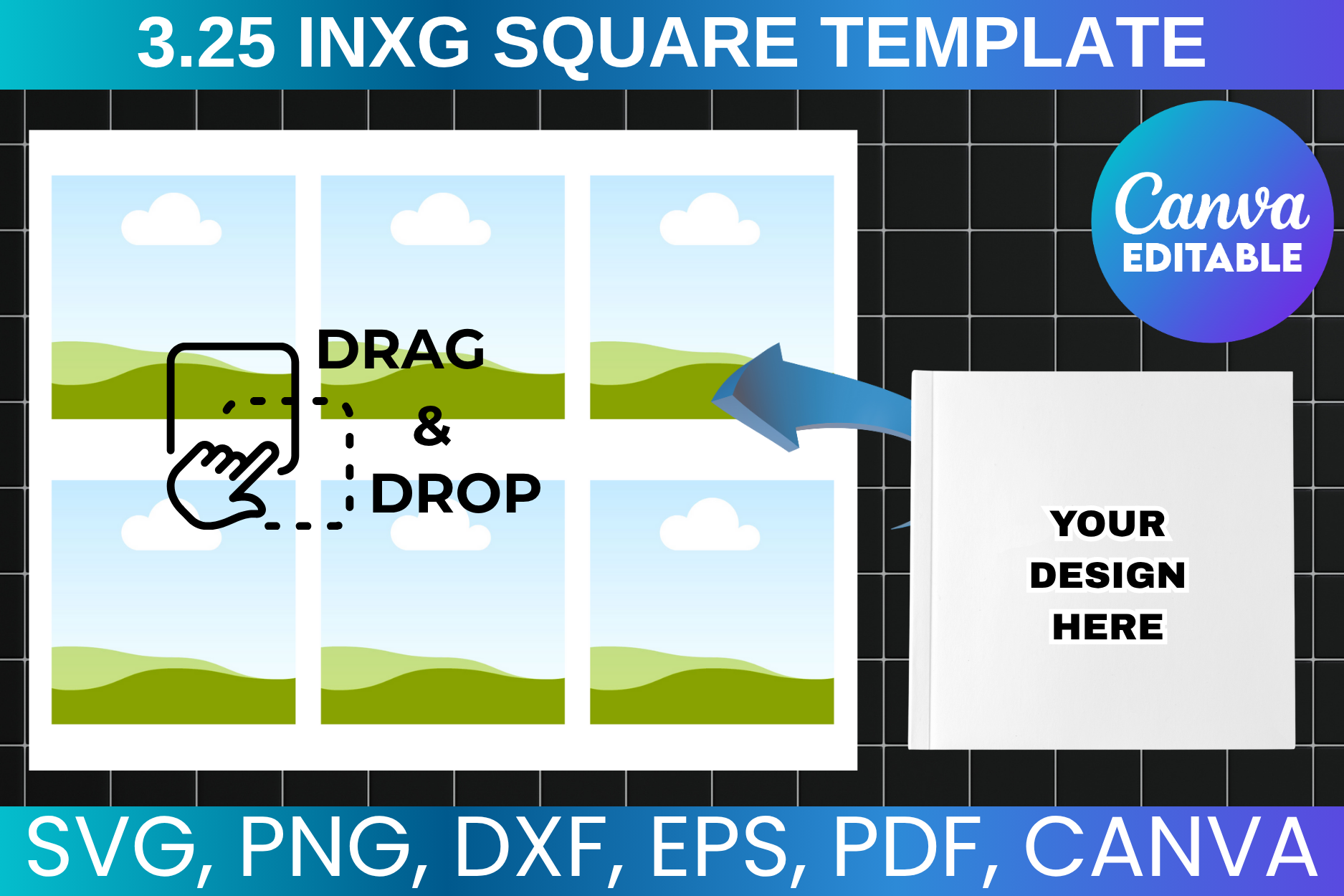 3.25 Inch Square Canva Template