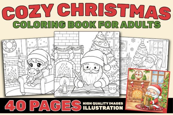 COZY CHRISTMAS COLORING BOOK for ADULTS