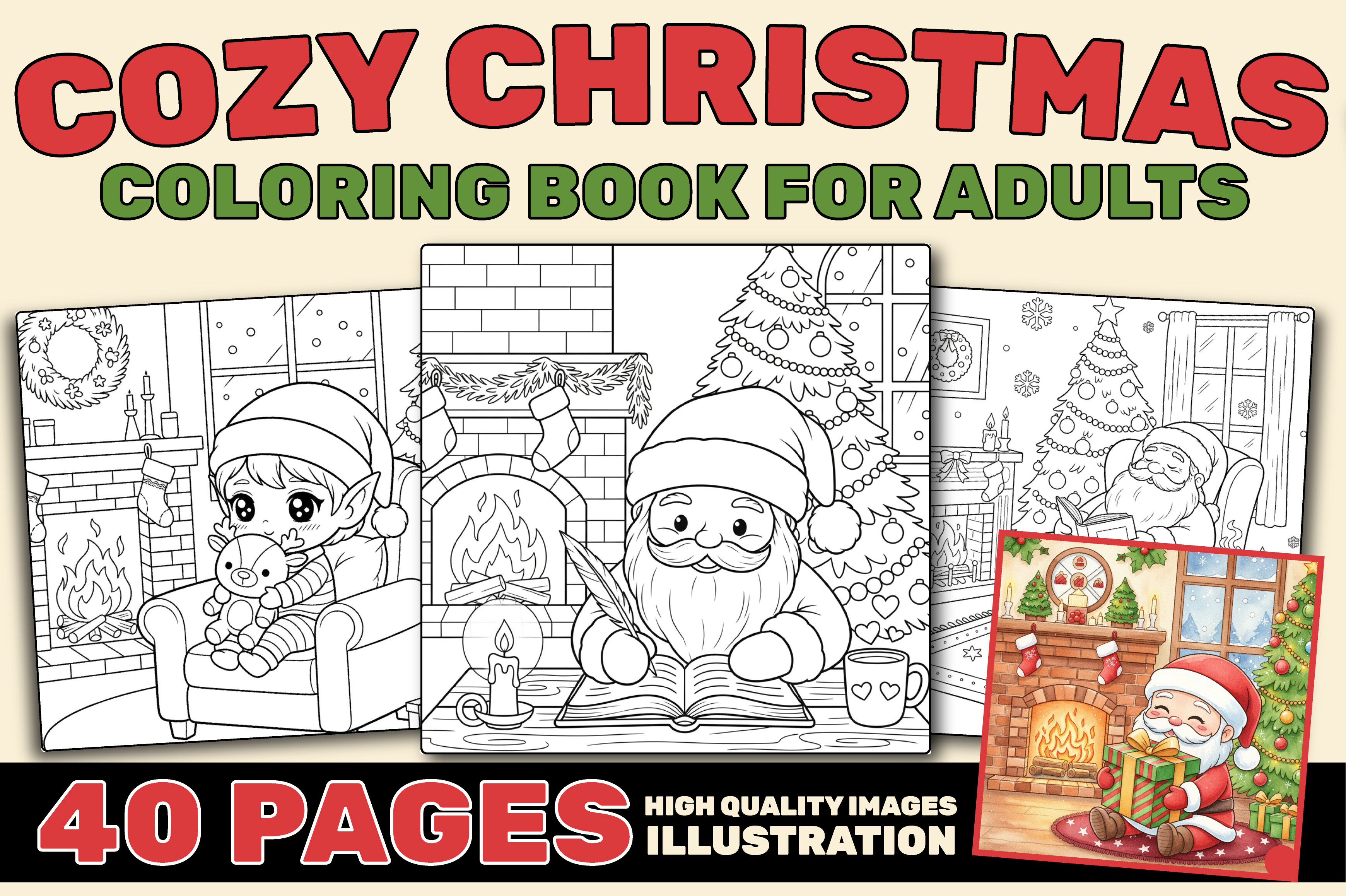 COZY CHRISTMAS COLORING BOOK for ADULTS