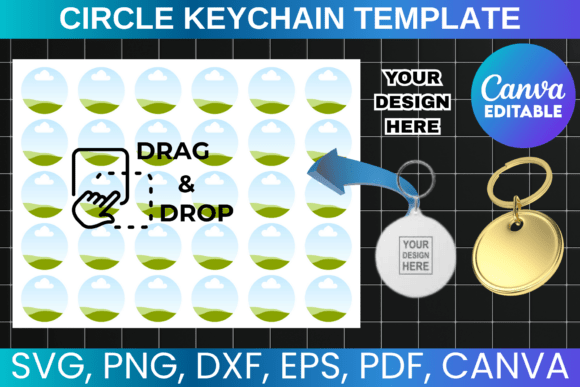 Circle Keychain Canva Template